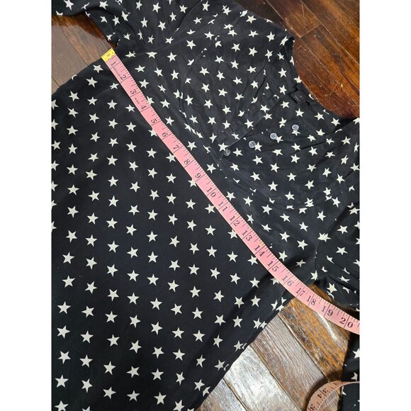 J. Crew Collection Star Print Dress Black Silk - Picture 6 of 15